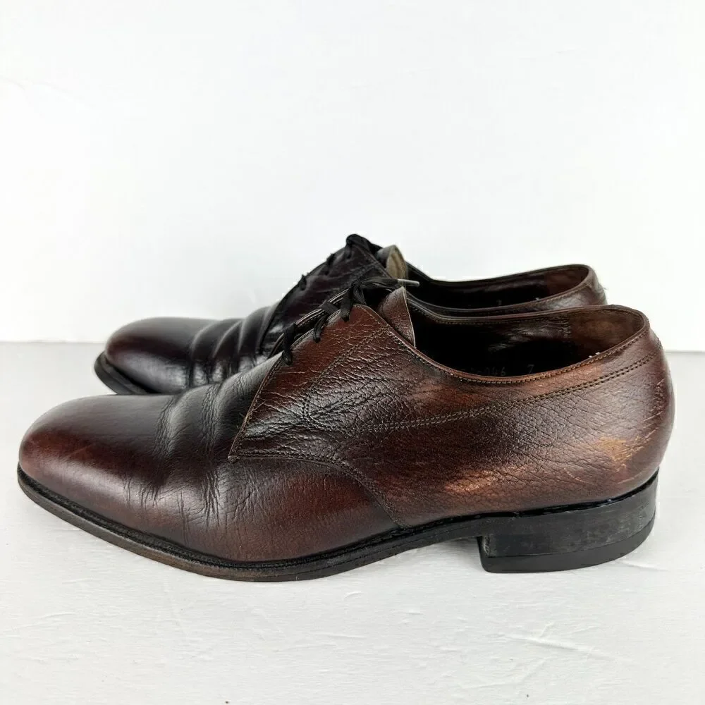 Florsheim Plain Toe Oxford Dress Shoe Size 8 Brown Leather